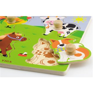 Knob puzzle - farm animals - 4 pieces